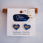 KC Baseball KC Heart Studs { product_type }}