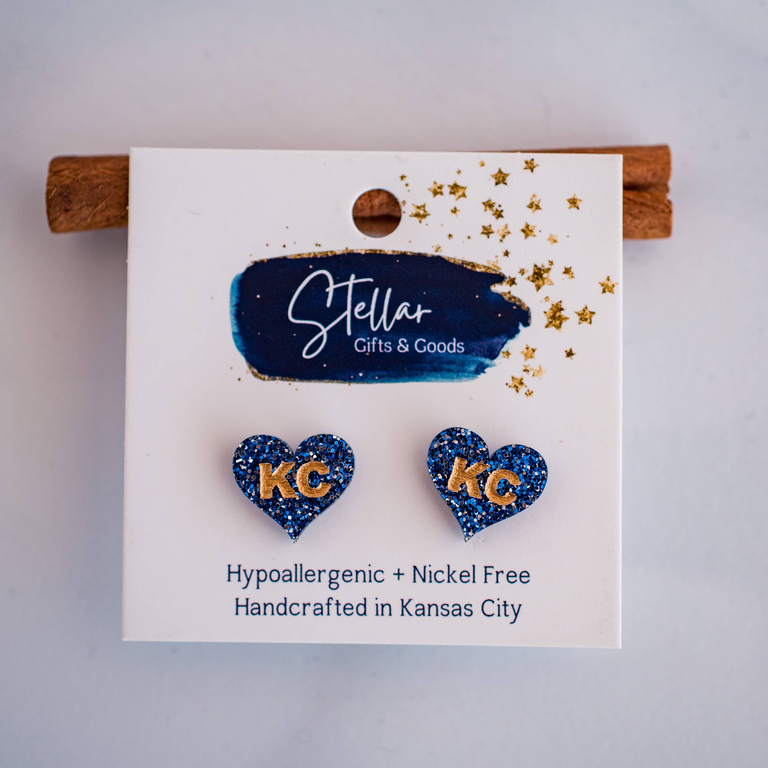 KC Baseball KC Heart Studs { product_type }}