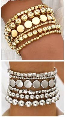 Stacked Silver Bracelets { product_type }}