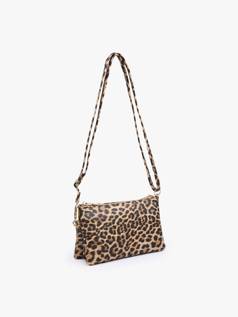 Riley Leopard Crossbody Wristlet: Leopard/Mustard { product_type }}