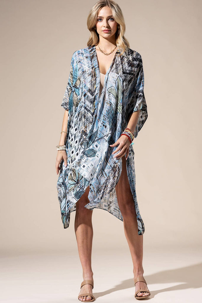 Denim Multi Kimono-Urbanista-Three Birdies Boutique, Women's Fashion Boutique Located in Kearney, MO
