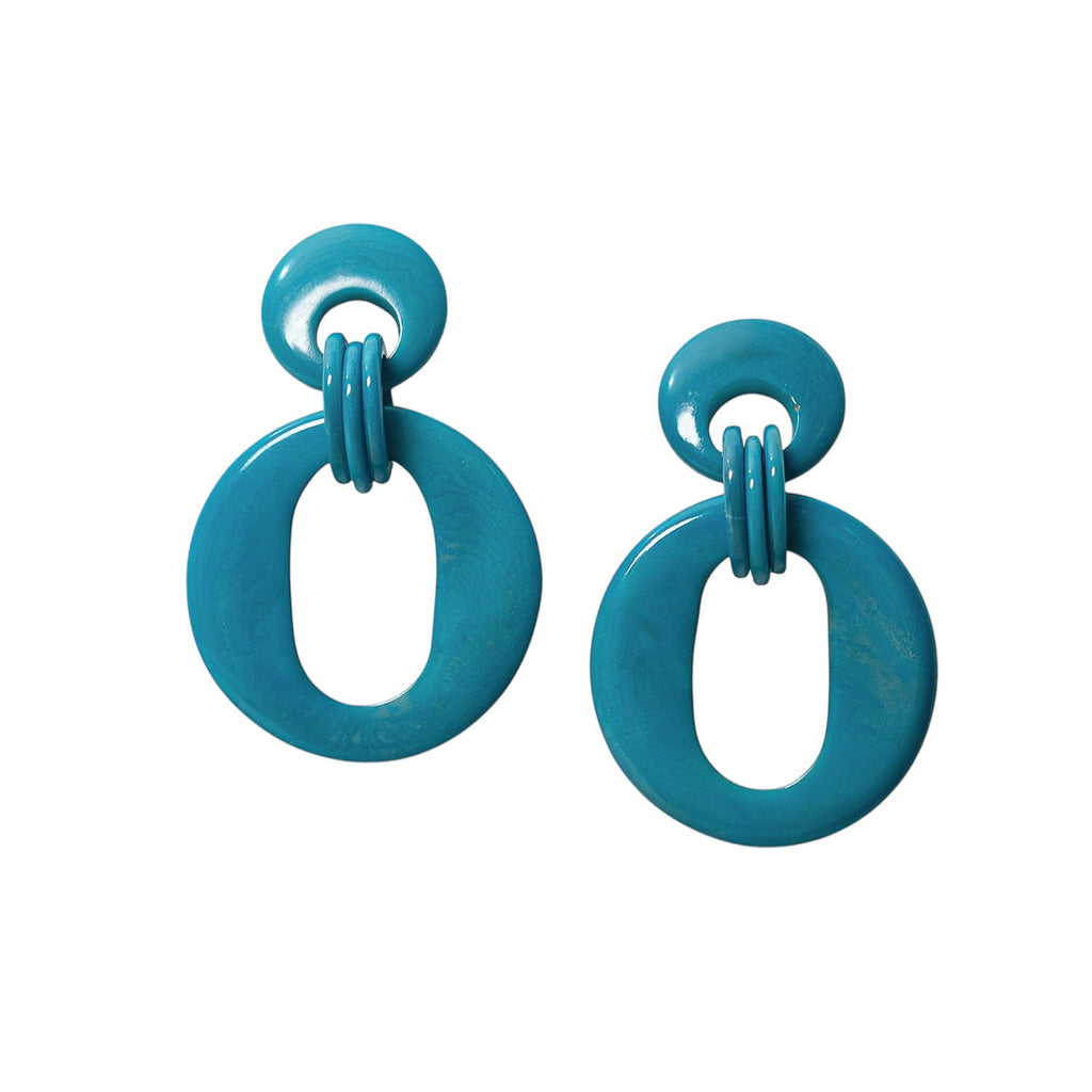 Wanda Earrings: Turquoise-Organic Tagua Jewelry-Three Birdies Boutique, Women's Fashion Boutique Located in Kearney, MO