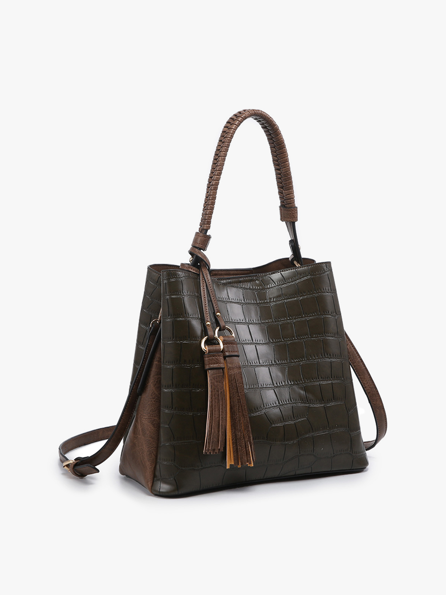 Olivia Crocodile Hobo: Black { product_type }}