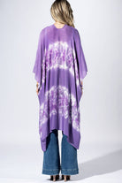 Lavender Tie-Dye Border Kimono { product_type }}