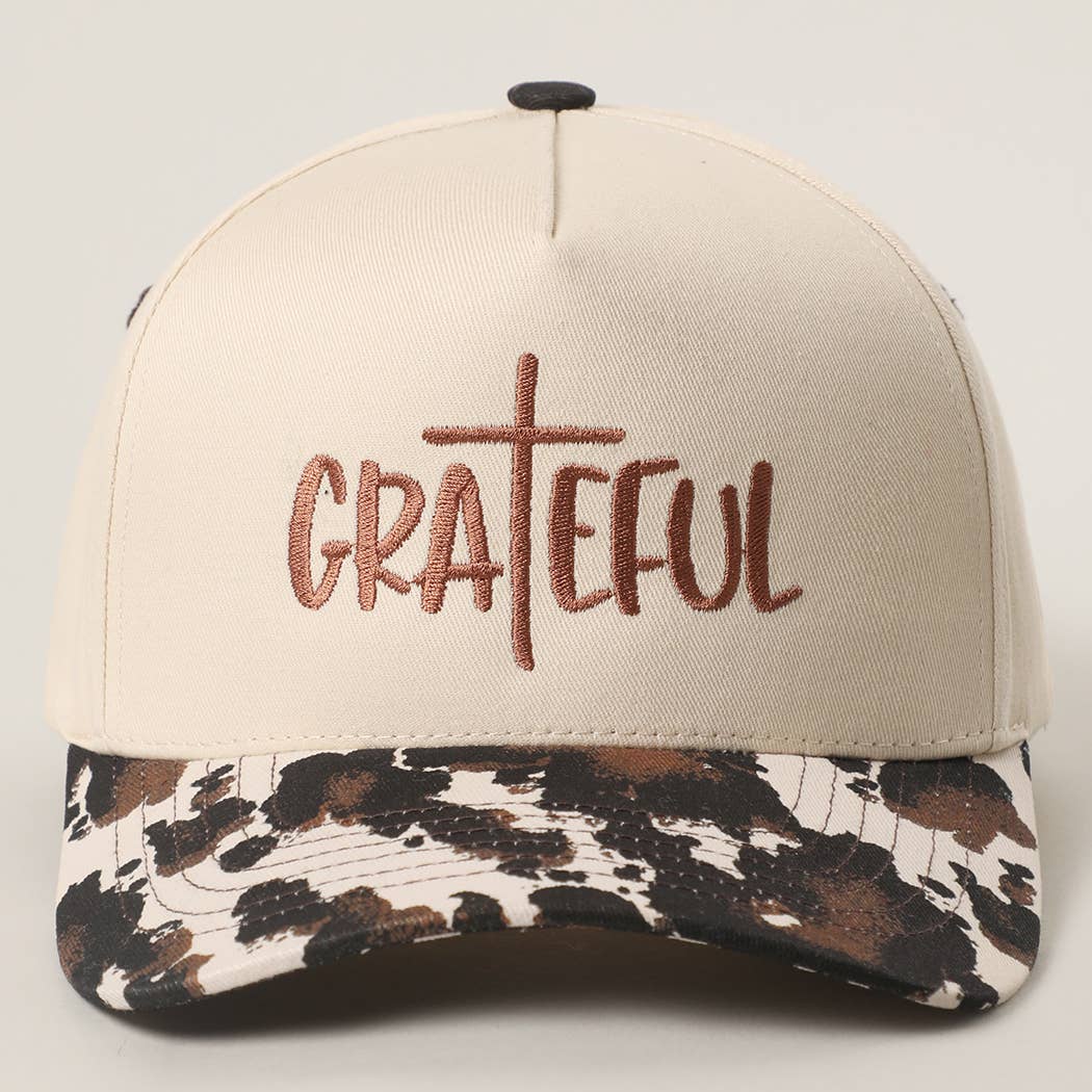 GRATEFUL Embroidery Two-Tone Trucker Hat: COW / One Size { product_type }}