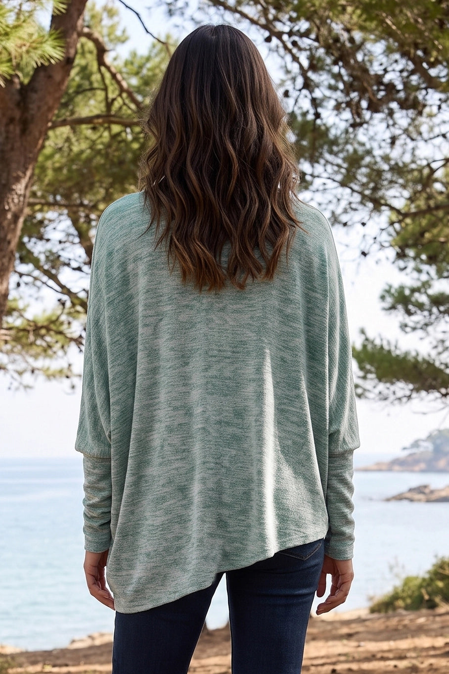 Vara 2-Way Cowl Neck Asymmetrical Top { product_type }}