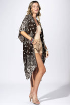 Damask Bandana Kimono - Ash Grey { product_type }}