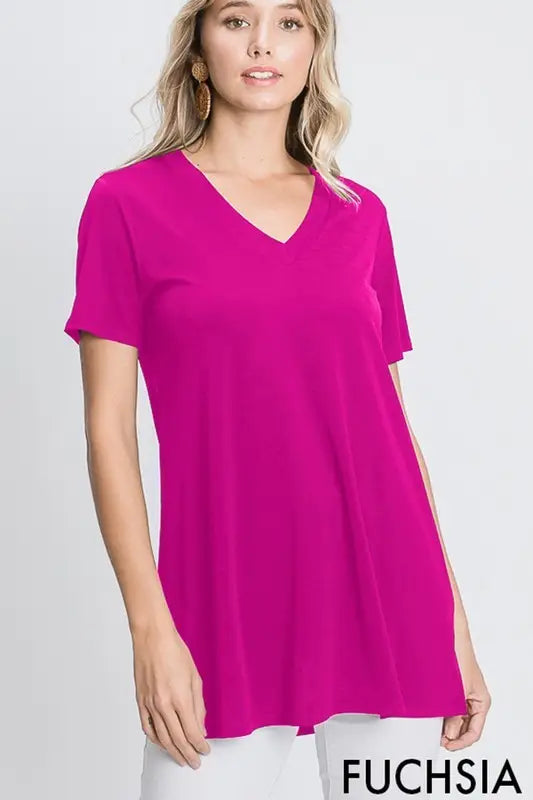 Bulgari V Neck Tee-Shirts & Tops-Heimish-Three Birdies Boutique, Women's Fashion Boutique Located in Kearney, MO