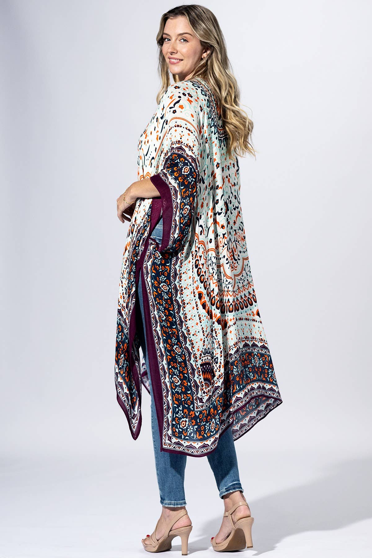 Boho Mosaic Border Kimono { product_type }}