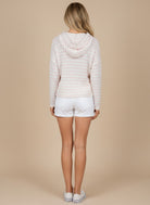Stripe Hooded Knit Top { product_type }}
