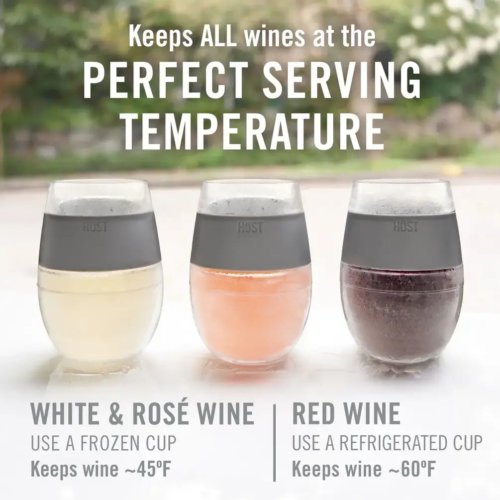 Wine FREEZE™ Cooling Cups - Asst Tinted Colors - CDU of 12-Gifts & Things-HOST-Three Birdies Boutique, Women's Fashion Boutique Located in Kearney, MO