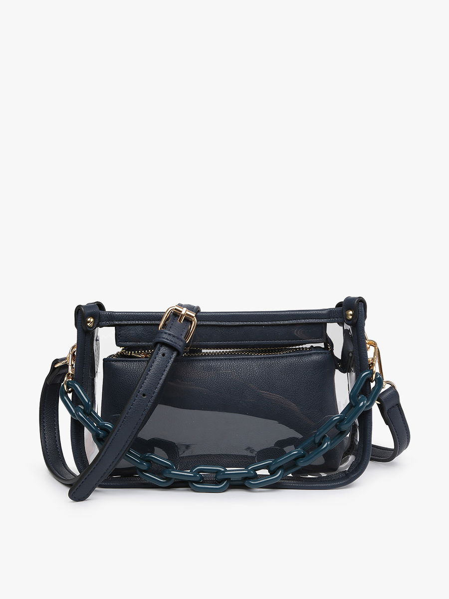 Jessica Clear Crossbody w/ Chain: Royal Blue-Jen & Co.-Three Birdies Boutique, Women's Fashion Boutique Located in Kearney, MO