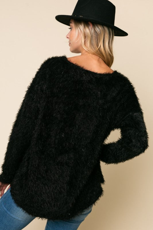 Fuzzy Chunky Sweater-Sweater-Luna-Three Birdies Boutique, Women's Fashion Boutique Located in Kearney, MO