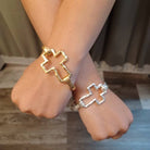 Cross Cuff Bracelet: Gold { product_type }}