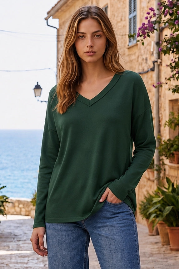 Soft Hacci V-Neck Sweater { product_type }}