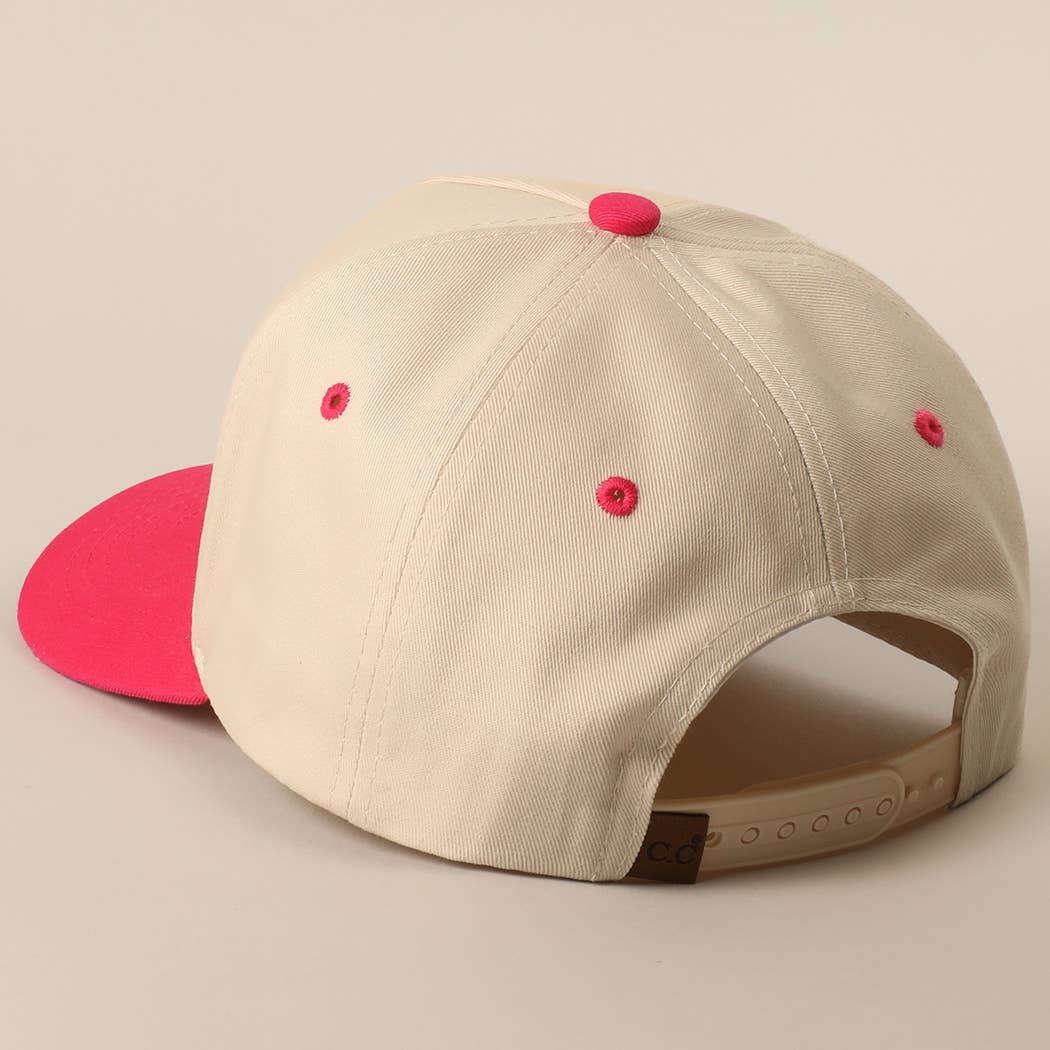 GO ASK YOUR DAD Embroidery Two-Tone Trucker Hat: HOT PINK / One Size { product_type }}