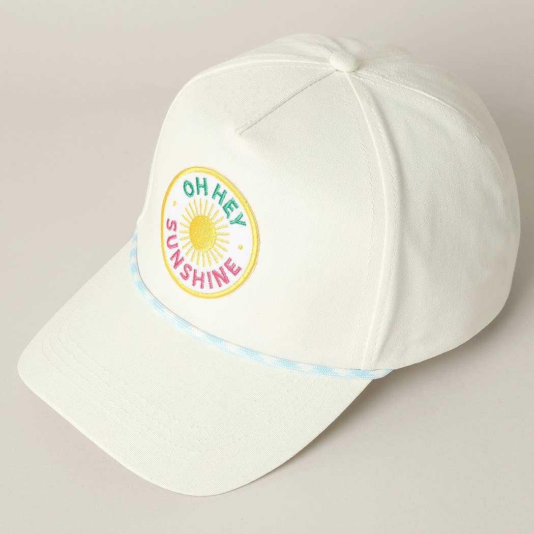 Oh Hey Sunshine Embroidery Patch Trucker Hat: MULTI / ONE SIZE { product_type }}