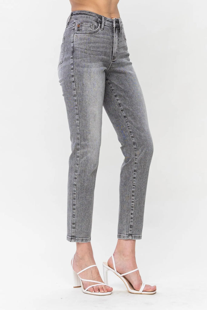 Judy Blue Stone Wash Grey Slim Fit-Denim-Judy Blue-Three Birdies Boutique, Women's Fashion Boutique Located in Kearney, MO