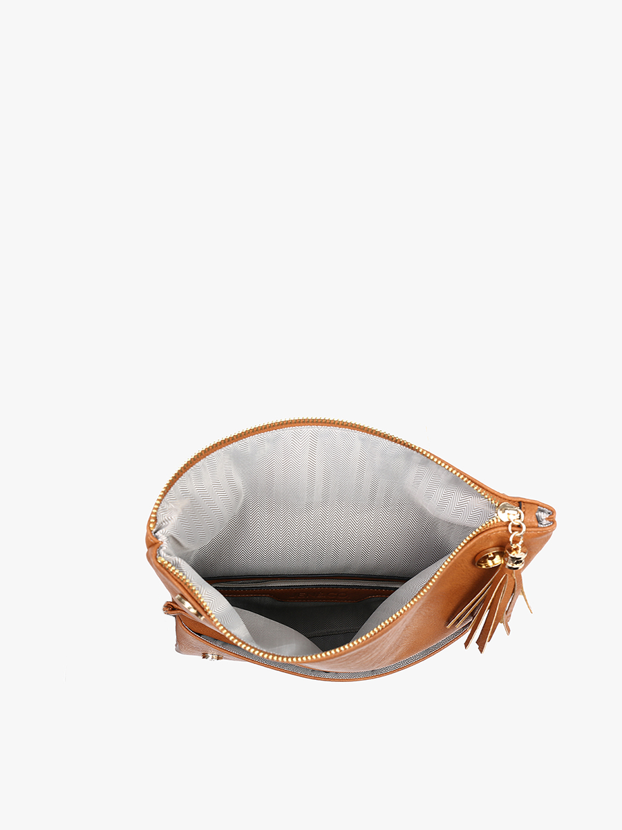 Isadora Crossbody Bag with Tassel Zip: Grey { product_type }}