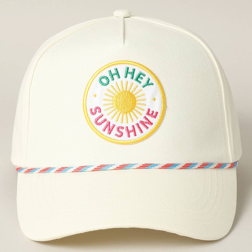 Oh Hey Sunshine Embroidery Patch Trucker Hat: MULTI / ONE SIZE { product_type }}