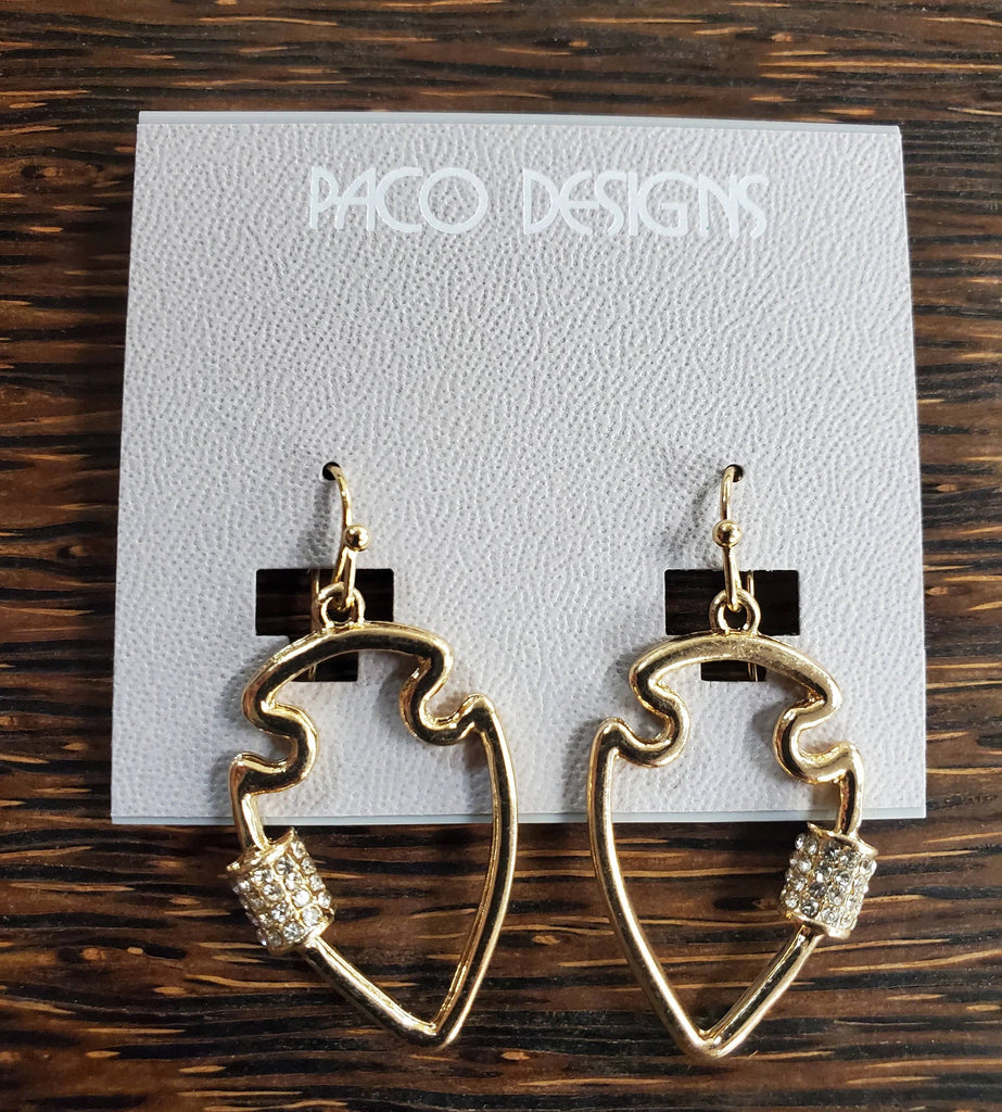 Stylish Small Bling Arrowhead Earrings Silver or Gold : Silver-Paco Designs-Three Birdies Boutique, Women's Fashion Boutique Located in Kearney, MO