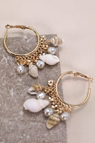 Multi-Natural Seashell Cluster Drop Earrings { product_type }}