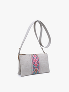 Izzy Tribal Crossbody Bag with Guitar Strap: Pink/Mint { product_type }}