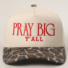 PRAY BIG Y'ALL Embroidery Two-Tone Trucker Hat - Leopard { product_type }}