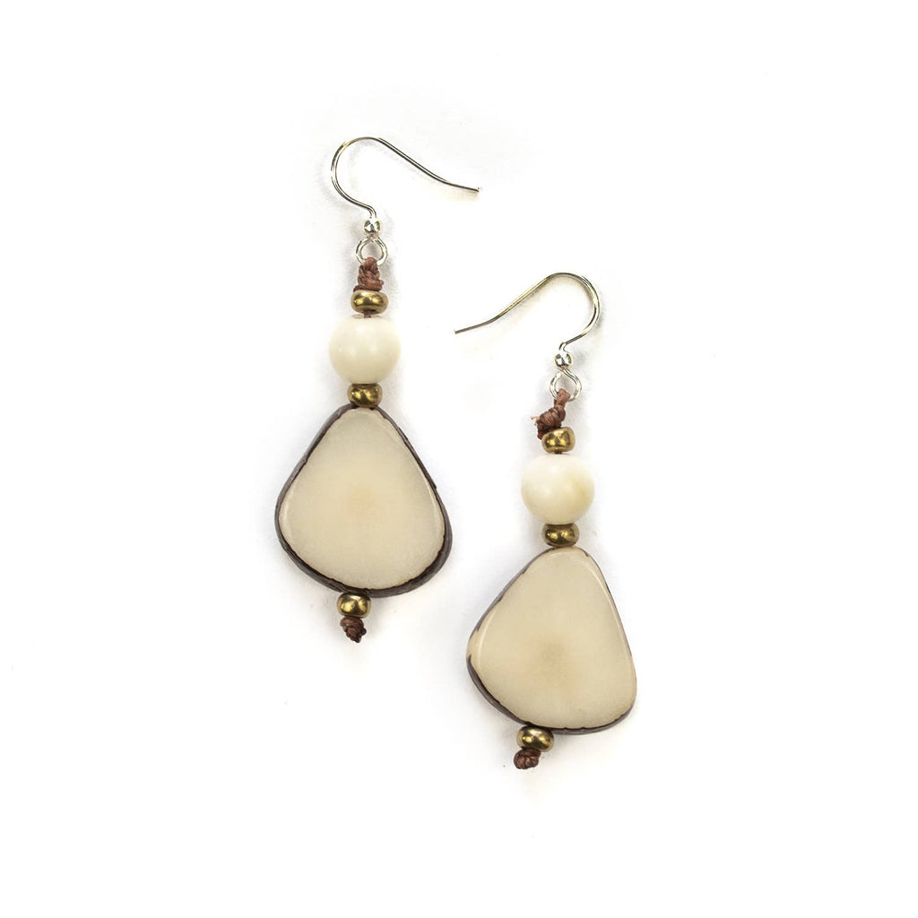 Alma Earrings: 1E800-IV-Organic Tagua Jewelry-Three Birdies Boutique, Women's Fashion Boutique Located in Kearney, MO