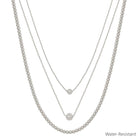 Water Resistant Triple Layered Silver Beaded and Chain 16"-18" Necklace-Necklaces-What's Hot-Three Birdies Boutique, Women's Fashion Boutique Located in Kearney, MO