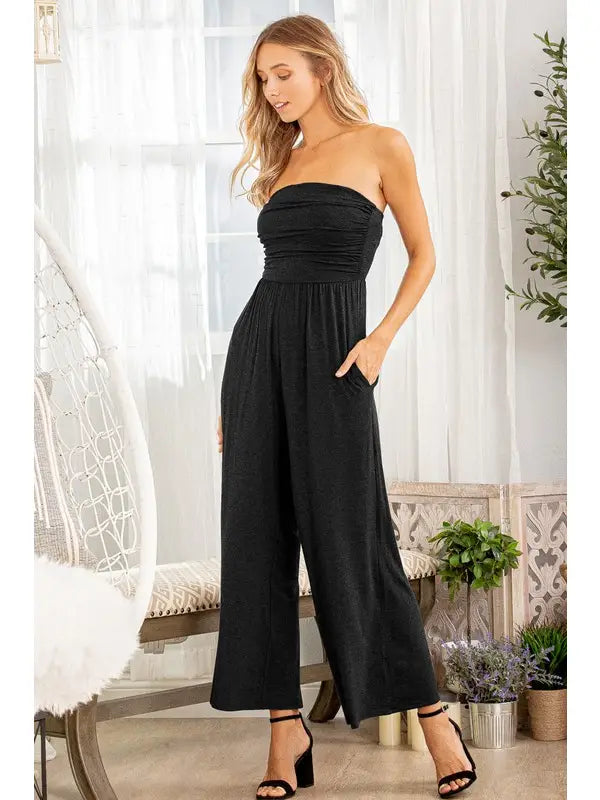 Tube Top Jumpsuit-Jumpsuit-HEIMISH-Three Birdies Boutique, Women's Fashion Boutique Located in Kearney, MO