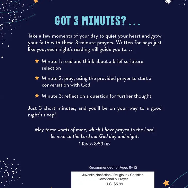 3 Minute Bedtime Prayers For Boys-Book-Barbour Publishing, Inc.-Three Birdies Boutique, Women's Fashion Boutique Located in Kearney, MO