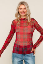 Plaid Mesh Top { product_type }}