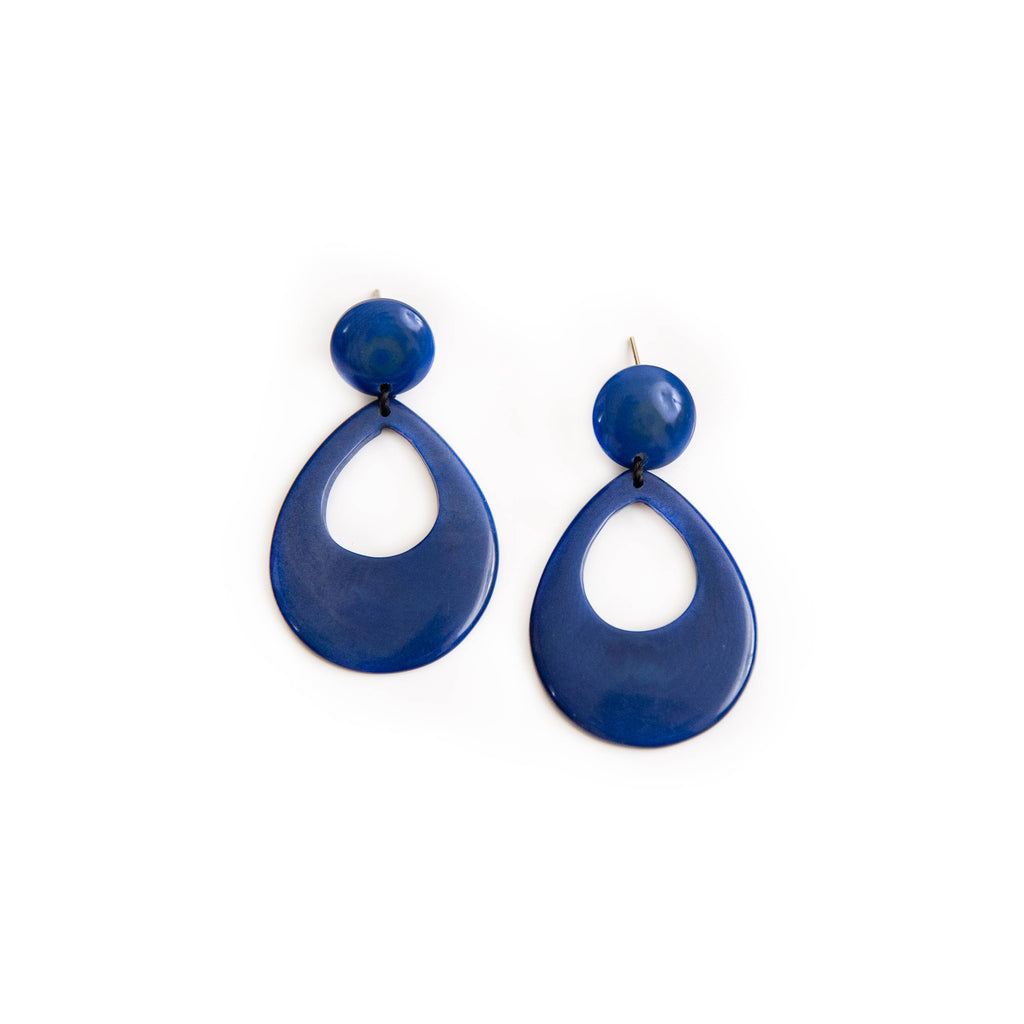 Mimi Earrings: Charcoal Gray/Onyx Black-Organic Tagua Jewelry-Three Birdies Boutique, Women's Fashion Boutique Located in Kearney, MO