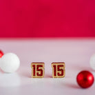Red Glitter & Gold Mirror 15 Studs KC Football Mahomes { product_type }}