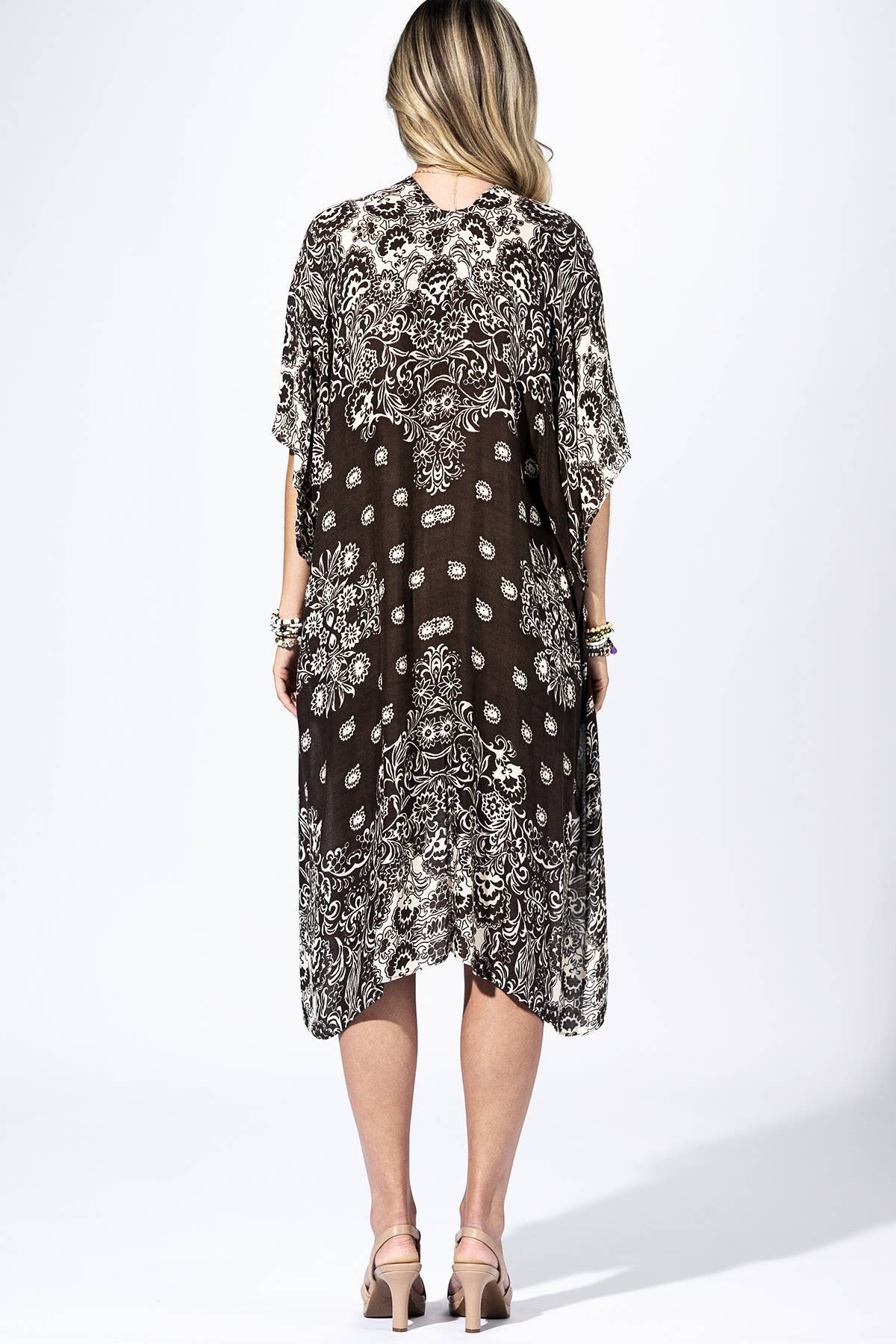 Damask Bandana Kimono - Ash Grey { product_type }}