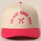 GO ASK YOUR DAD Embroidery Two-Tone Trucker Hat - Hot Pink { product_type }}