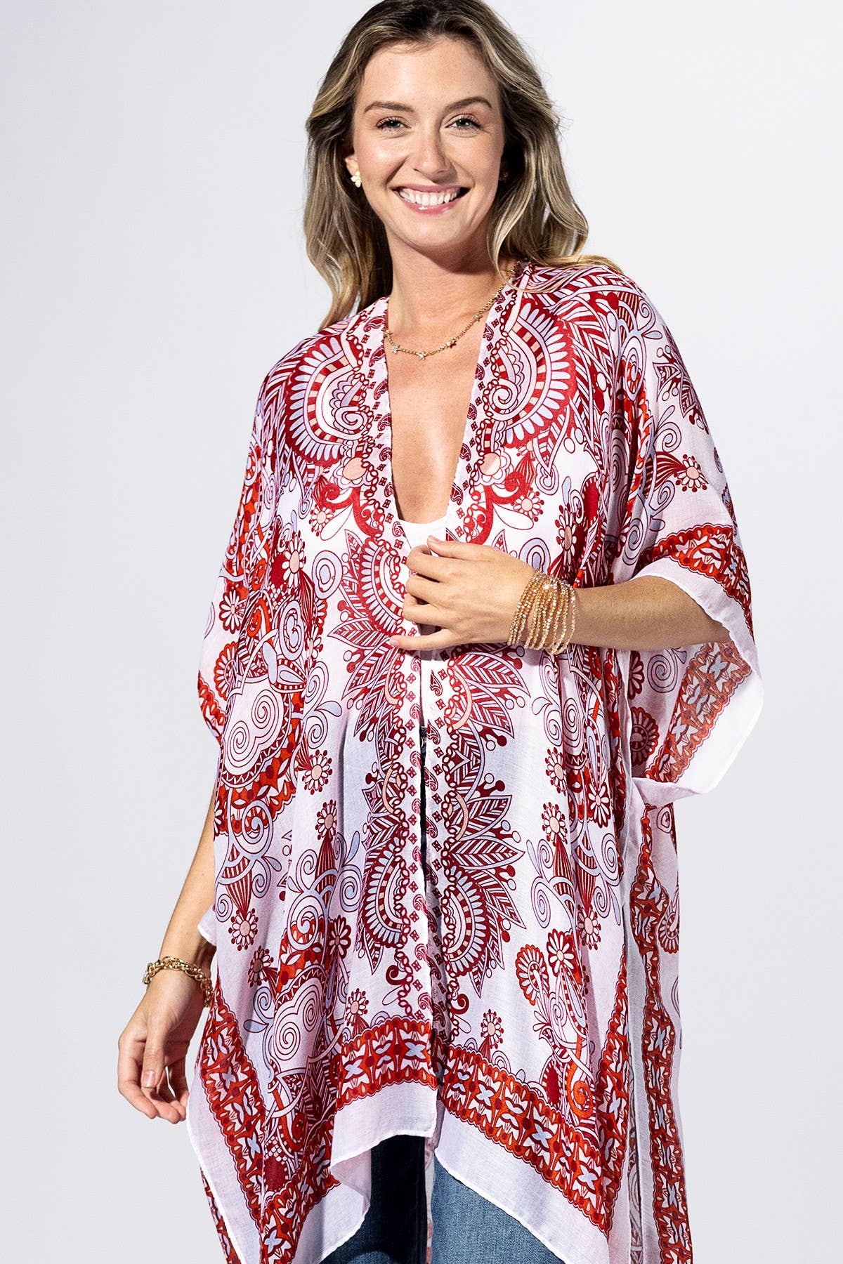 Carnelian Paisley Kimono { product_type }}