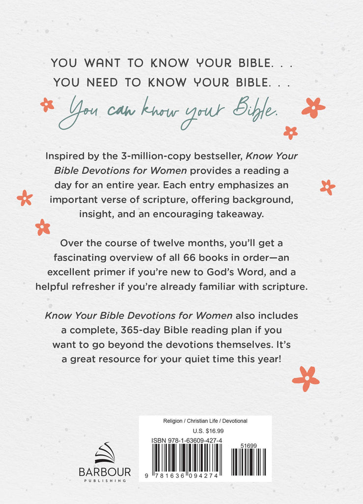 Know Your Bible Devotions for Women-Barbour Publishing, Inc.-Three Birdies Boutique, Women's Fashion Boutique Located in Kearney, MO