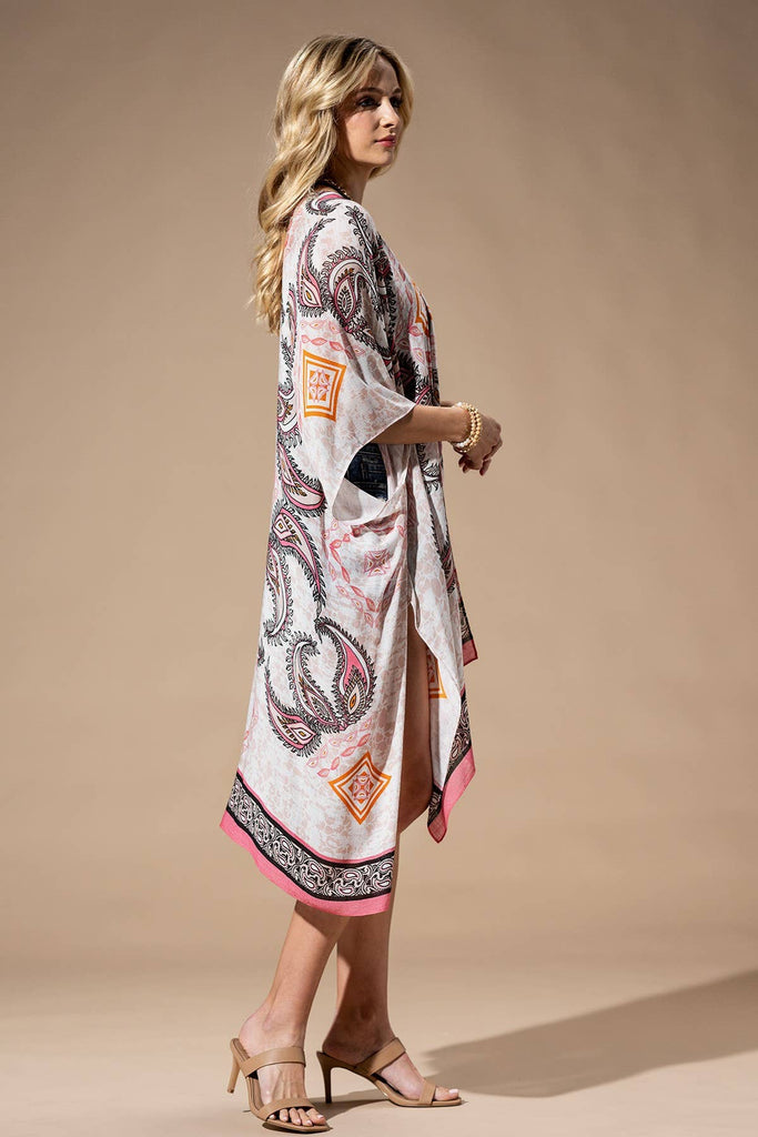 Pink Paisley Kimono-Urbanista-Three Birdies Boutique, Women's Fashion Boutique Located in Kearney, MO