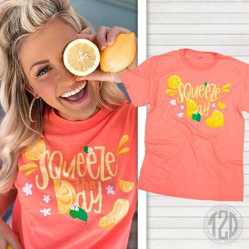 Squeeze the Day Graphic Tee - Sugar Stitch-Three Birdies Boutique, Women's Fashion Boutique Located in Kearney, MO
