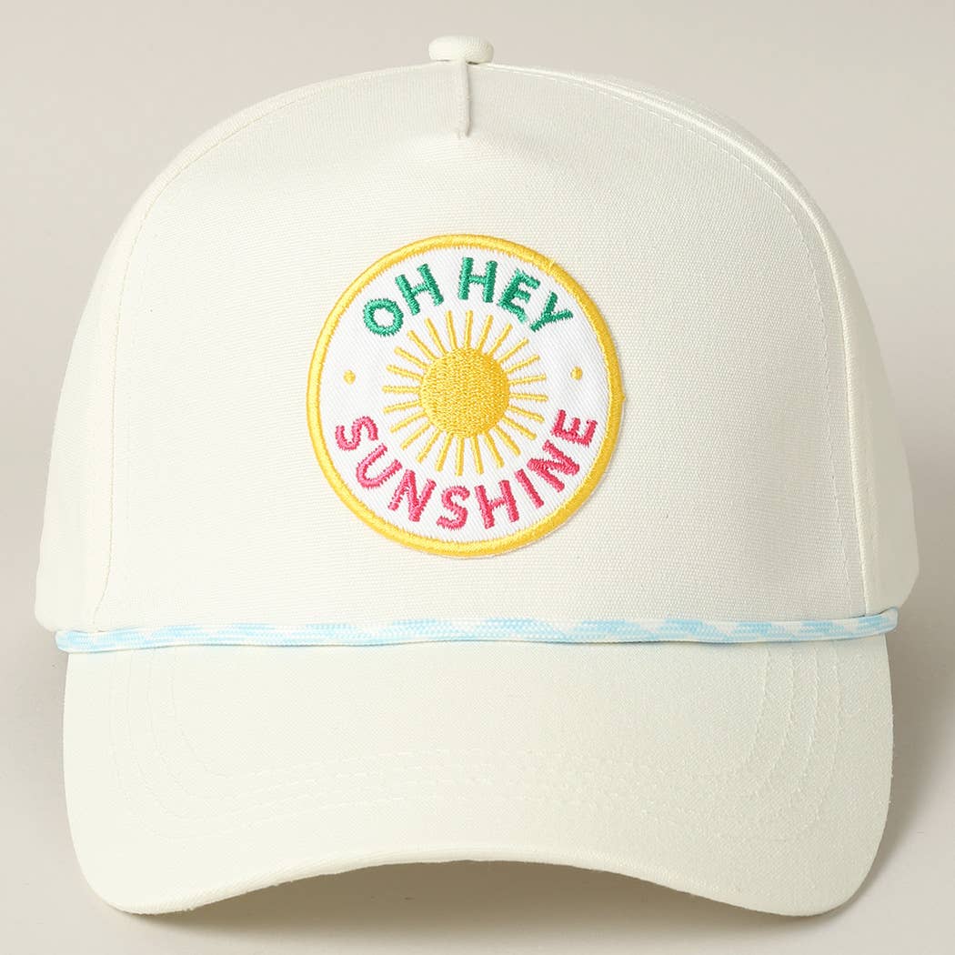 Oh Hey Sunshine Embroidery Patch Trucker Hat: MULTI / ONE SIZE { product_type }}