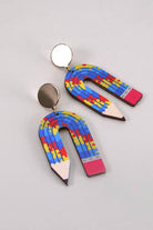 U-Shaped Pencil Wood Drop Earrings { product_type }}