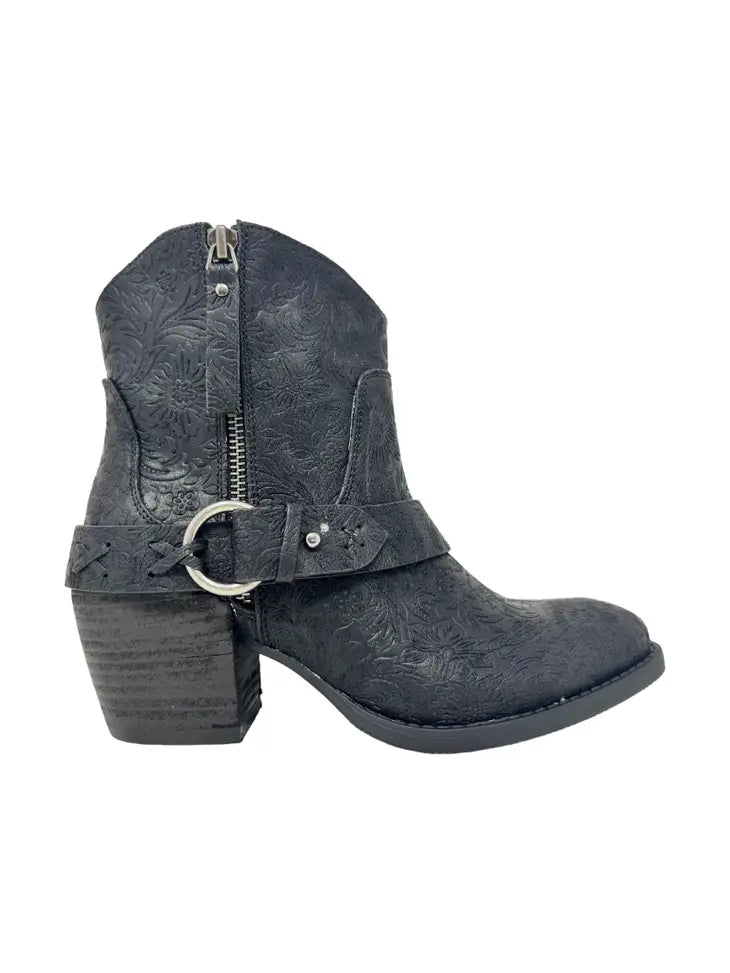 Black Merlot Western Booties-Boots-Very G-Three Birdies Boutique, Women's Fashion Boutique Located in Kearney, MO