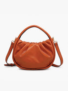 Audrey Circular Satchel Crossbody Bag: Rust { product_type }}