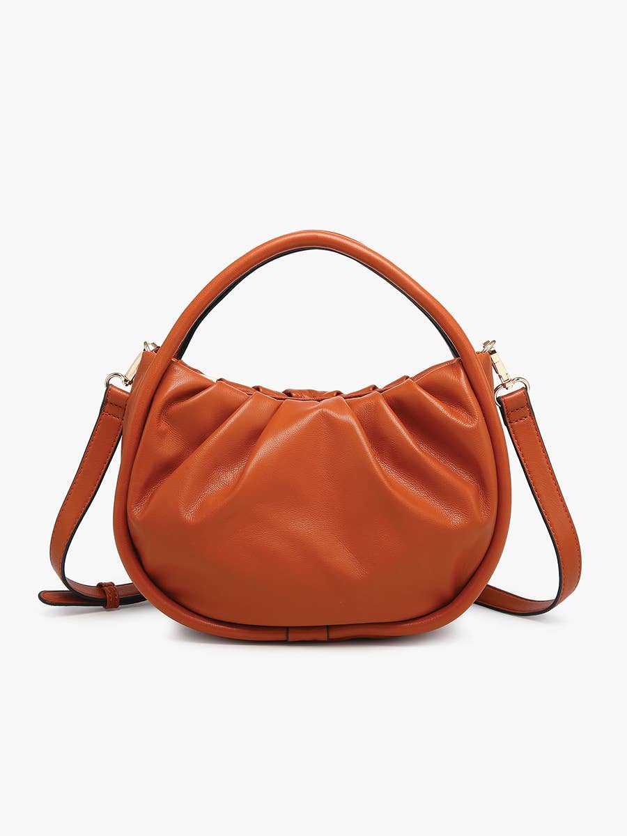 Audrey Circular Satchel Crossbody Bag: Rust { product_type }}