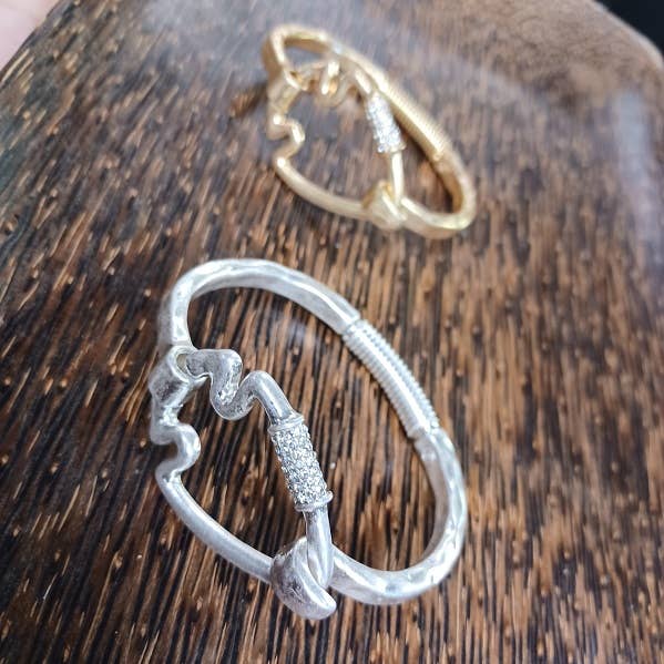 Beautiful Bling Arrowhead Cuff Bracelet : Silver-Paco Designs-Three Birdies Boutique, Women's Fashion Boutique Located in Kearney, MO