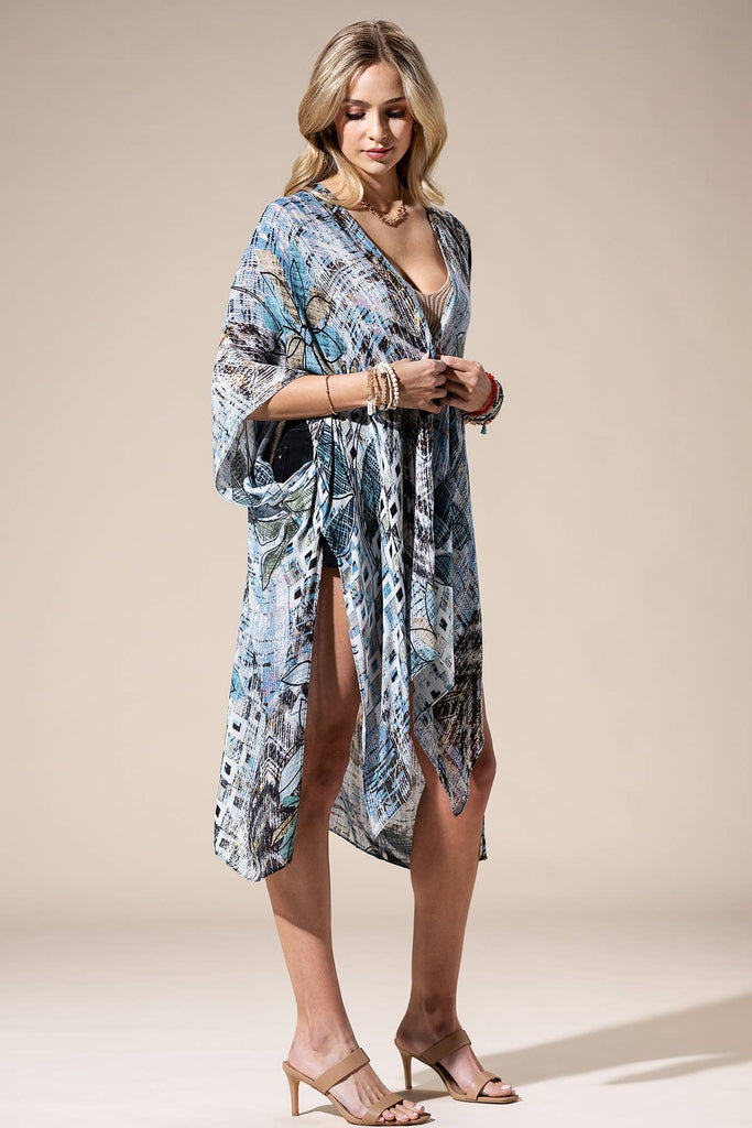 Denim Multi Kimono-Urbanista-Three Birdies Boutique, Women's Fashion Boutique Located in Kearney, MO
