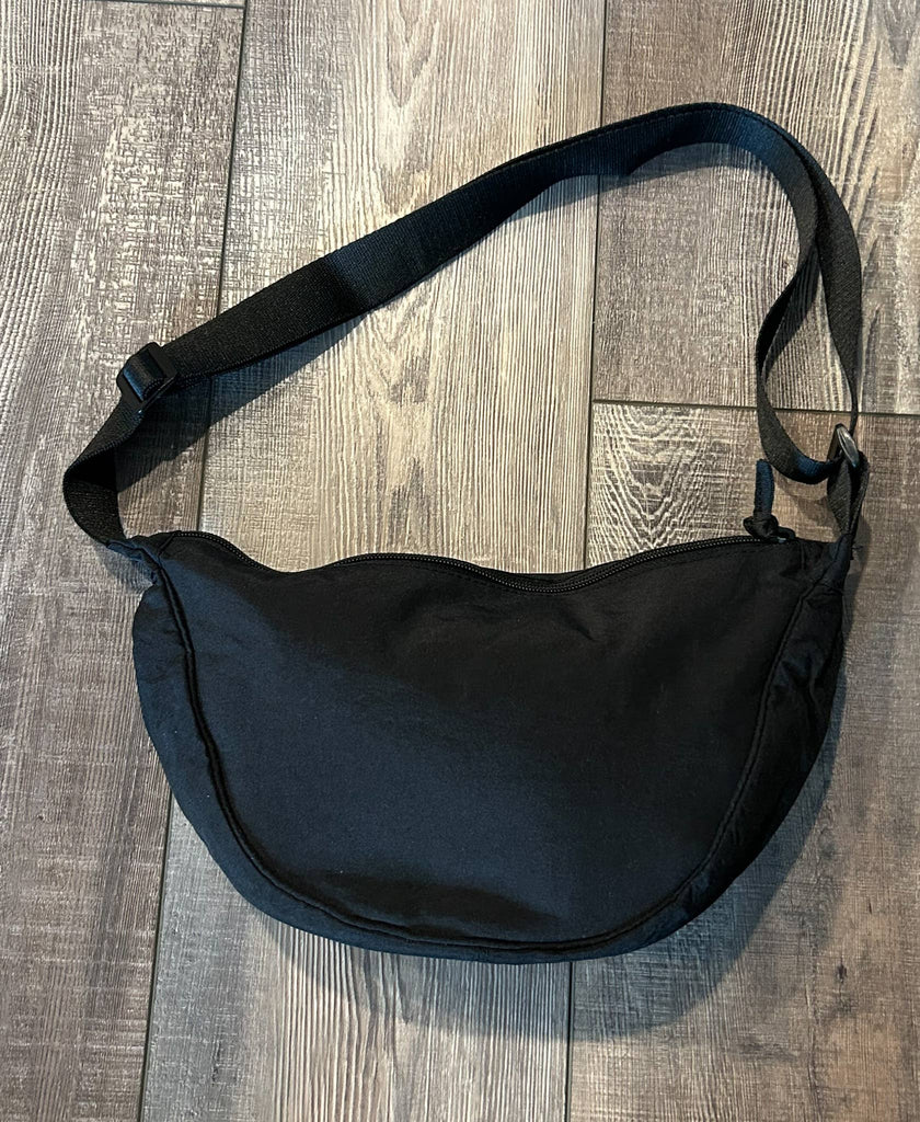 Crescent Crossbody Bag: Black-Handbags-JILLIAN INK LLC-Three Birdies Boutique, Women's Fashion Boutique Located in Kearney, MO