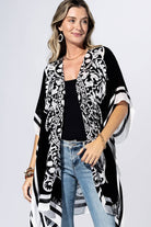 Coal Bandana Border Kimono { product_type }}